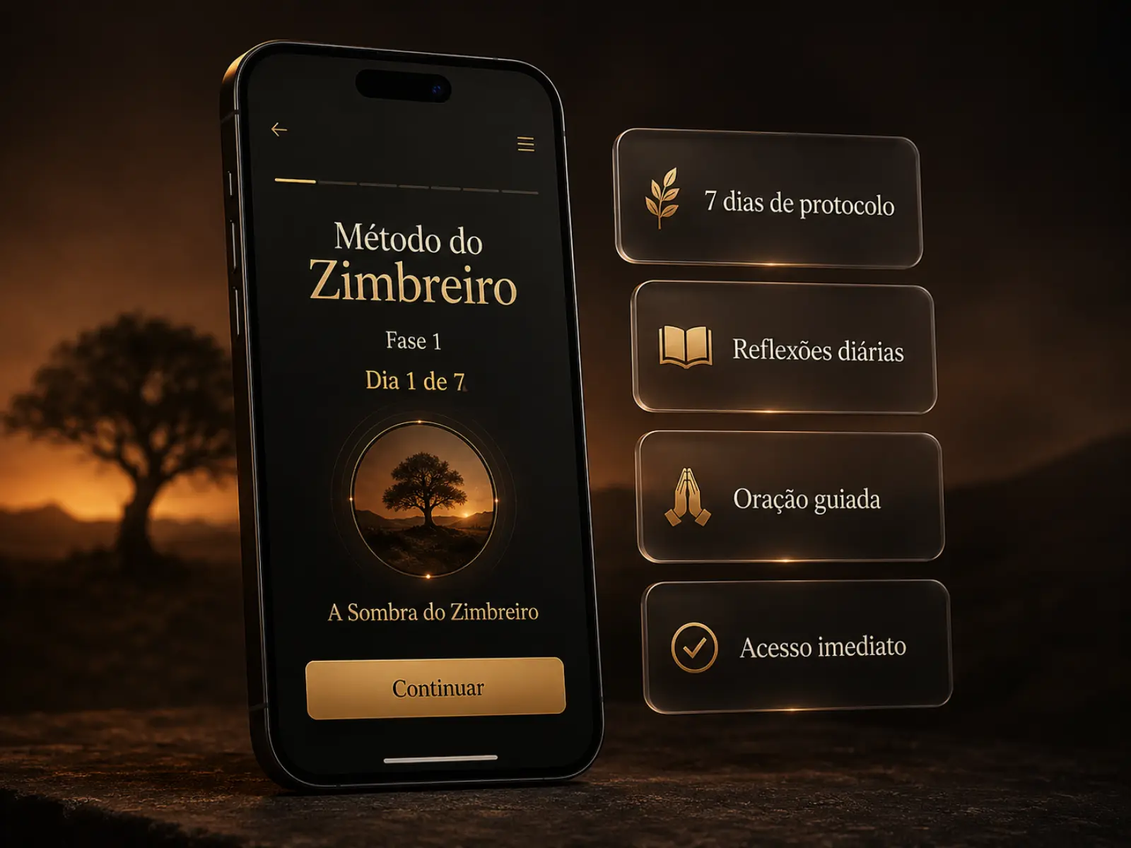 Método do Zimbreiro — protocolo digital de 7 dias acessado pelo celular